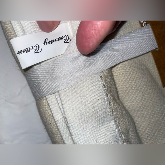 Country Cotton Neutral Oblong 60x102 Tablecloth 100% Cotton - Picture 6 of 8